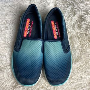 Skechers Memory Foam Blue Slide Sneakers 8